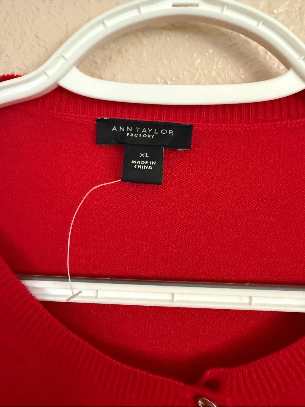 Ann Taylor Classic Button Cardigan - Red - Picture 4 of 8